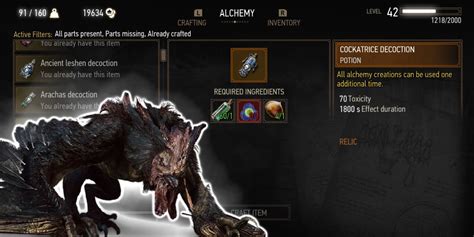 witcher 3 cockatrice decoction.